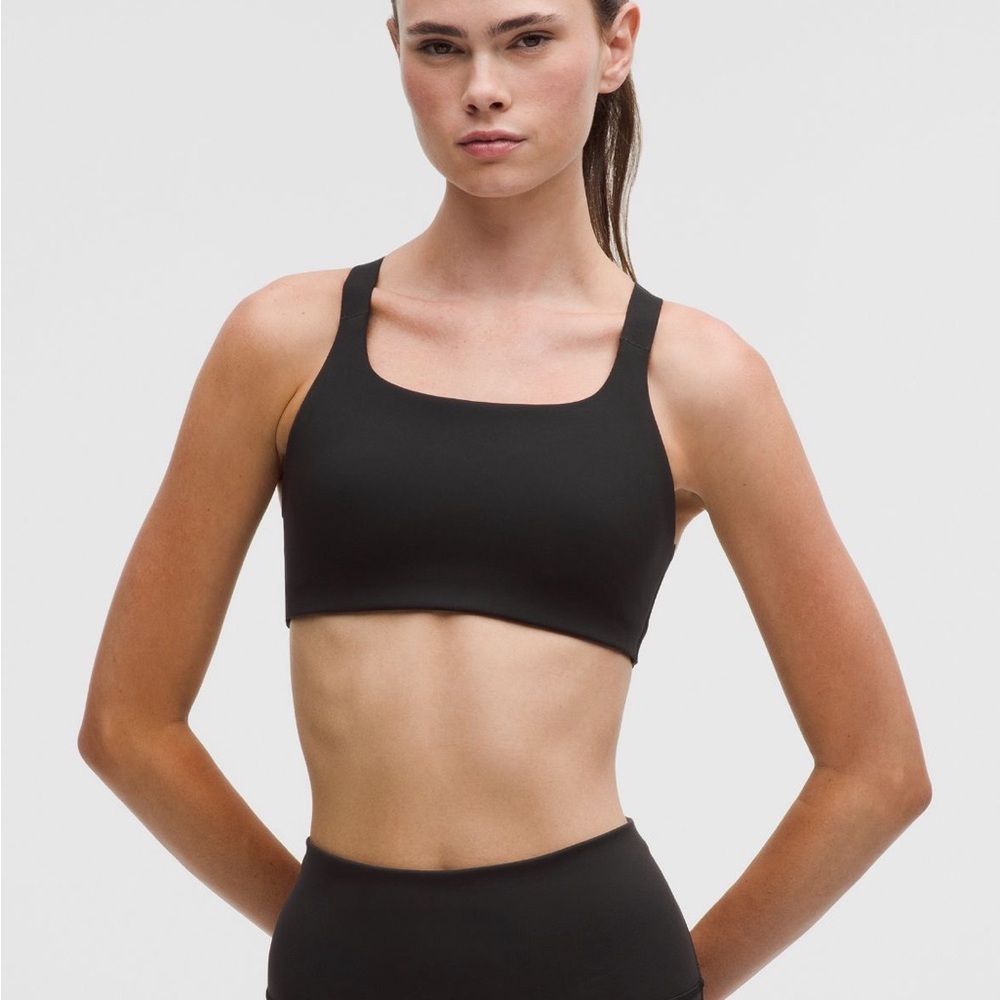 Lululemon Ultralu Black Square-Neck Workout Bra